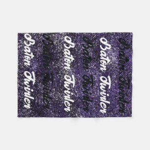 Baton Twirler Fleece Blanket Purple Splatter