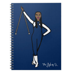 Baton Twirler Navy White Accent B Notebook