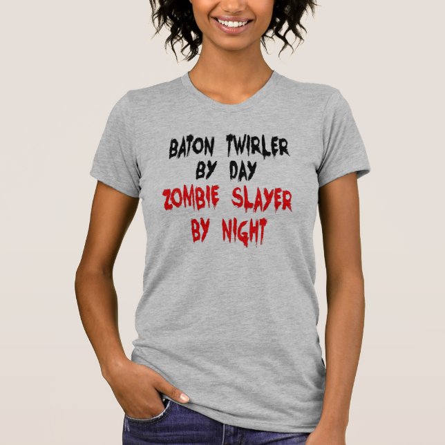 Baton Twirler Zombie Joke T-Shirt (Front)