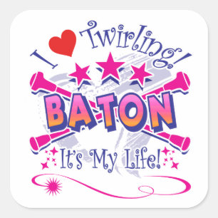 Baton Twirlers Square Sticker