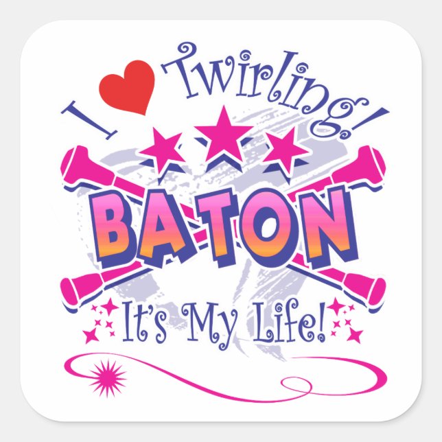 Baton Twirlers Square Sticker (Front)