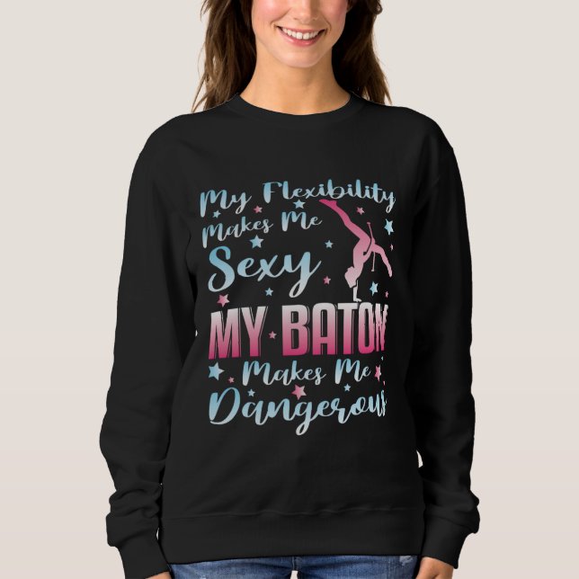 Baton Twirling Baton Twirler Teen Girls Sweatshirt (Front)