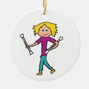 Baton Twirling Ceramic Ornament