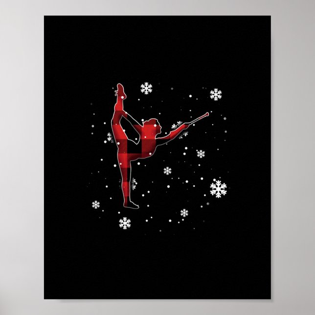 baton twirling plaid christmas   poster (Front)