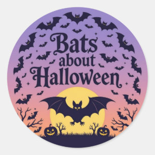 Bats About Halloween Classic Round Sticker