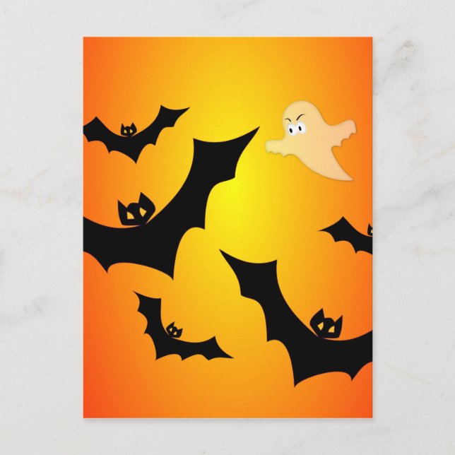 Bats and a Ghost Postcard (Front)