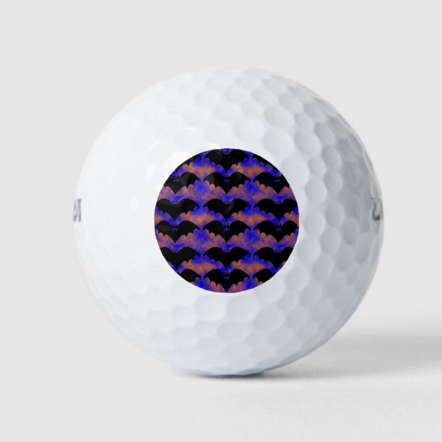 Bats And Bows Blue Orange Golf Balls (Front)