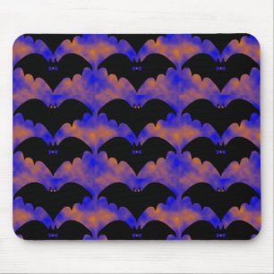 Bats And Bows Blue Orange Mouse Pad
