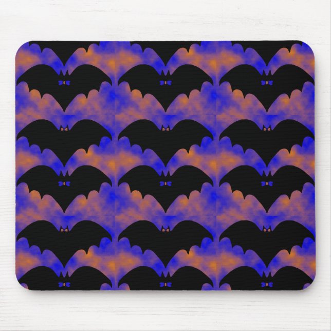 Bats And Bows Blue Orange Mouse Pad (Front)