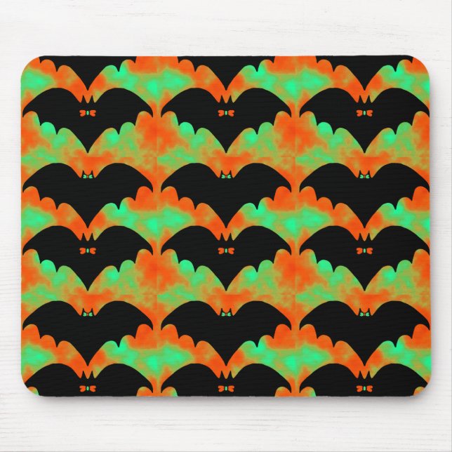 Bats And Bows Orange Green Mouse Pad (Front)