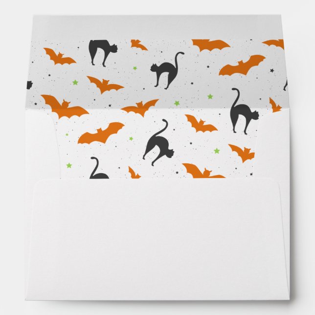 Bats and Cats Halloween Envelope (Back (Bottom))