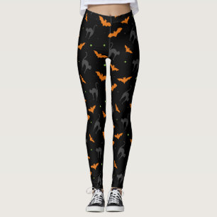 Bats and Cats Halloween Leggings