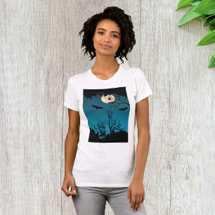 Bats And Full Moon Womens T-Shirt