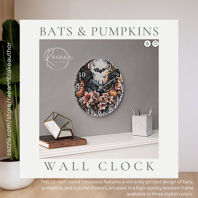 Bats and Pumpkins Wall Clock (Creator Uploaded)