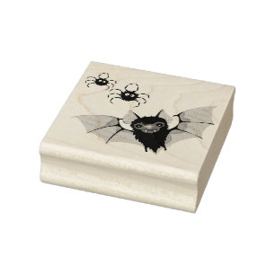 Bats and Spiders Rubber Stamp