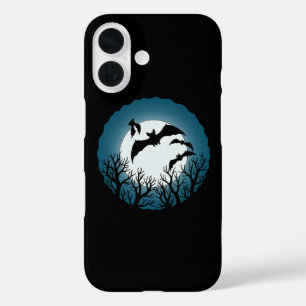 Bats and Trees Against the Moon iPhone 16 Case