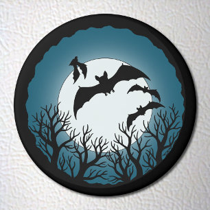 Bats and Trees Against the Moon Magnet
