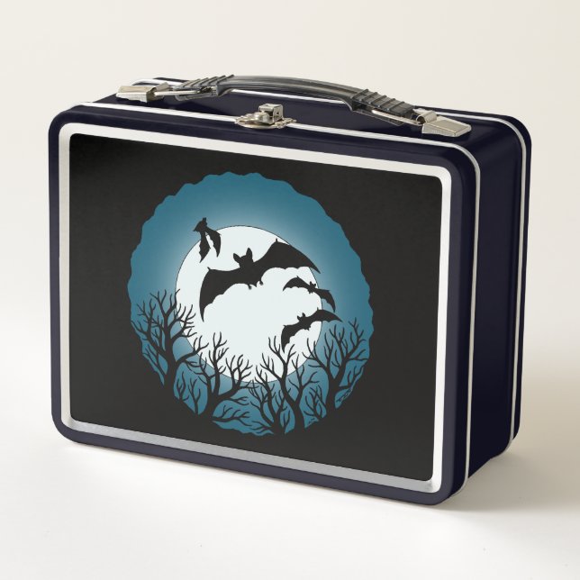 Bats and Trees Against the Moon Metal Lunch Box (Front)