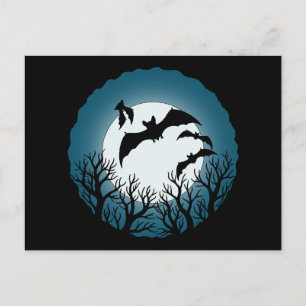 Bats and Trees Against the Moon Postcard
