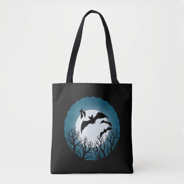 Bats and Trees Against the Moon Tote Bag (Front)