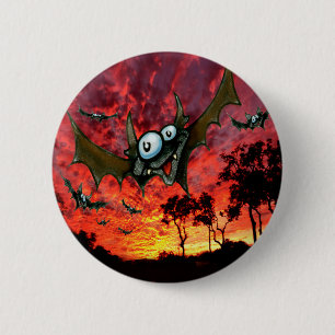 Bats at Sunset 6 Cm Round Badge