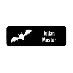 Bats - black waterproof return address label