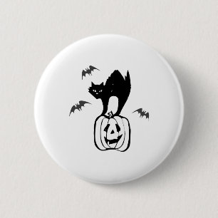 bats cat pumpkin halloween 6 cm round badge