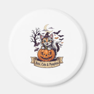 Bats Cats Pumpkins Halloween Witch Cat Spooky Tree Magnet