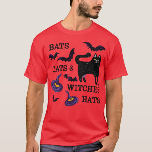 Bats Cats Witch Hats T-Shirt