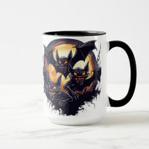 bats coming out from a cave mug