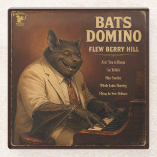 Bats Domino Album: a Parody Glass Coaster