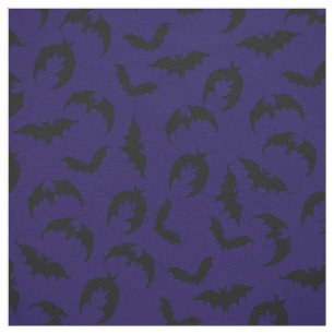 Bats Gothic Halloween Deep Blue Fabric