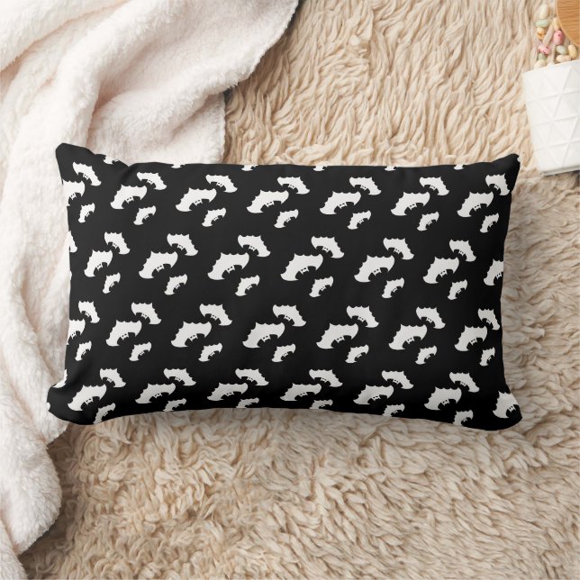 Bats Halloween Black Pattern Spooky Lumbar Cushion (Blanket)