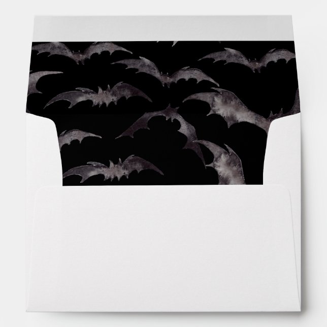 Bats Halloween Party- Black Envelope (Back (Bottom))