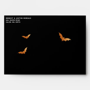 Bats Halloween Wedding Save The Date Black Envelope
