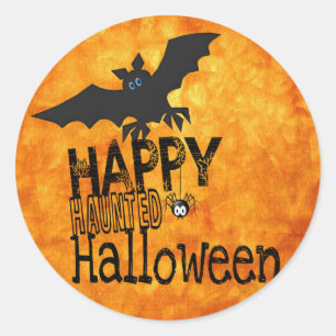 bats happy halloween classic round sticker