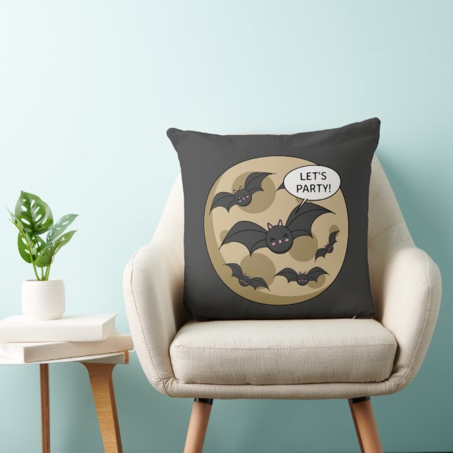 Bats Having Party on Full Moon Cushion (Chair)