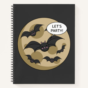 Bats Having Party on Full Moon Notebook