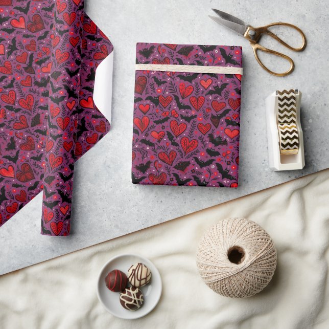 Bats & Hearts Wrapping Paper (Crafts)