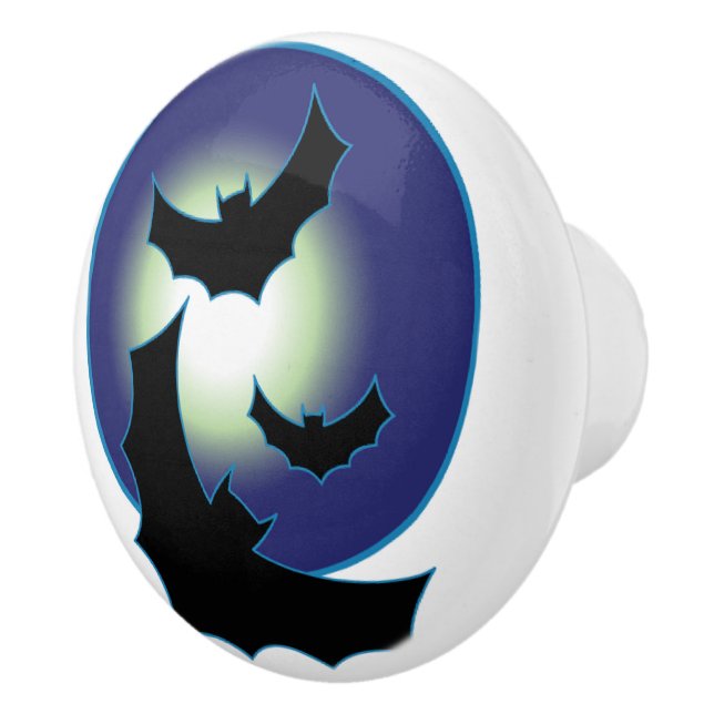 Bats in Flight Ceramic Knob (Right)