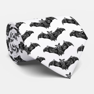 Bats in Flight in Black and White Tie