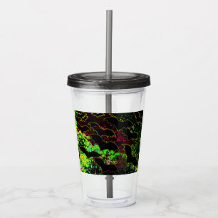 Bats In Flight Neon Acrylic Tumbler