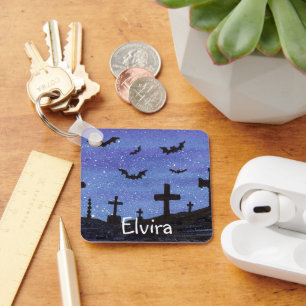 Bats in the Graveyard Key Ring