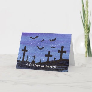 Bats in the Graveyard Note Card
