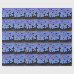 Bats in the Graveyard Wrapping Paper