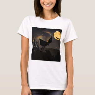Bats Moon and Halloween T-Shirt
