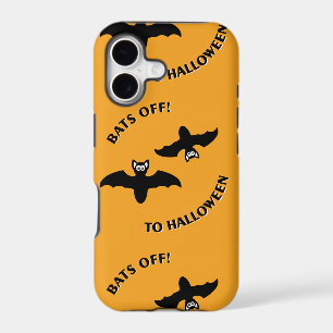 Bats Off To Halloween Orange Square