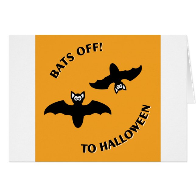 Bats Off To Halloween Orange Square (Front Horizontal)