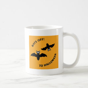 Bats Off To Halloween Orange Square Coffee Mug