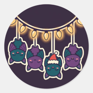 Bats on Christmas Lights Sticker